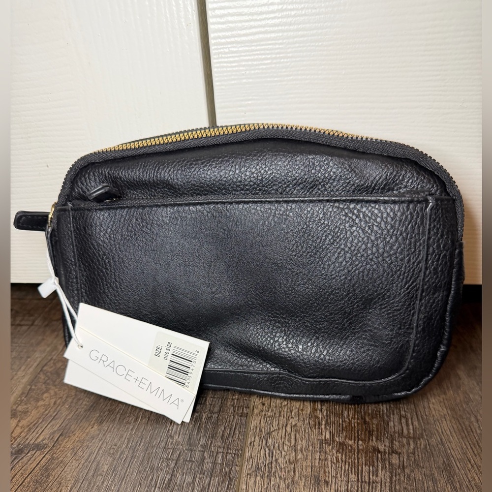 NWT Grace + Emma Black Waist Bag